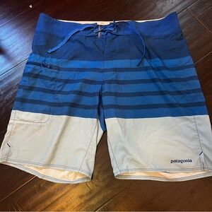 Patagonia Men's Blue and Gray Board Shorts